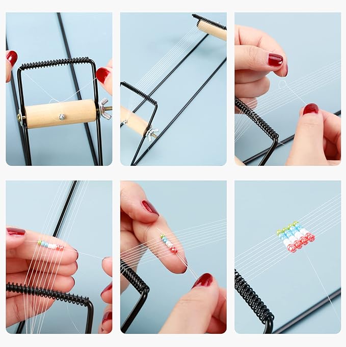 PP OPOUNT Bead Loom Kit, Beading Supplies with 9700 PCS Seed Beads, Tray, Scissors Making Accessories, Beading Loom Kits for Adults Jewelry Making Bracelets Belts