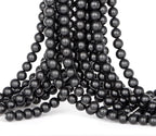 10mm 100pcs Natural Stone Beads Matte Black Onyx Round Genuine Stone Beading Loose Gemstone Hole Size 1mm DIY Charm Smooth Beads for Bracelet Necklace Earrings (Matte Black Onyx 10mm)
