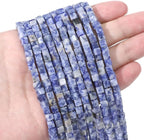 Natural Blue Sodalite Square Stone Beads 4x4mm 85pcs Cube Loose Semi Gemstone Beads for Jewelry Making Design