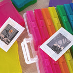 novelinks Transparent 4" x 6" Photo Organizers and Photo Storage Box with Handle, 16 Inner Photo Cases, Portable Picture Organizers & Photo Storage Containers (Multi-Colored)
