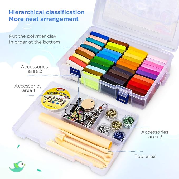 ifergoo Polymer Clay, Modeling Clay for Kids DIY Starter Kits, Oven Baked Model Clay, Non-Toxic, Non-Sticky, with Sculpting Tools, Ideal Gift for Children and Artists
