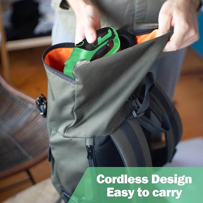 Cordless Electric Scissors, 4V Box Cutter & Cardboard Cutter with Upgrade Blade, LED Light, Safety Lock - Rechargeable Rotary Cutter for Fabric, Leather, Plastic, Sewing, Industrial (Lime Green)