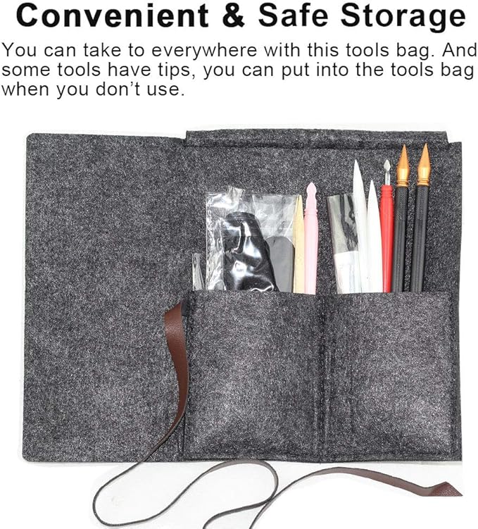 Scratch Painting Art Tool, 11 Pieces Scratching Drawing Tool Set, Including Artist Glove, Tool Bag, Scratch Coloring Pens, Plastic and Wooden Stylus, Scraper, Clean Brush