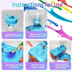 Paint Brush Cleaner with Paint Tray, Water Circulation Brush Rinser with Brush Holder, Watercolor/Oil and Water-Based Paint Brush Cleaner Tool, 400ml Capacity, Train Design, Gift for Artist Beginners