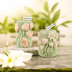 Tulip Flower Cylinder Flower Resin Mold - Resin Casting Silicone Molds for Home Decor & Candle Making Wave Spiral Mold