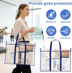 SHENLIU 4 Pack Large Poster Storage Bag, 31.5 ×25.5" Bulletin Board Holder Art Portfolio Container Art PVC Folder with Pocket Transparent Chart Storage Box for Teacher Classroom Organization