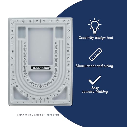 Beadalon Bead Boards for Jewelry Making - 46" Bead Board with Flocked Grey Surface, Bead Tray for Necklace & Bracelet Sizing, Ideal for Jewelry Designers, Beaders, Crafters