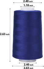 Simthread All Purpose Sewing Thread from 100% Spun Polyester for Serger, Overlock, Merrow, Quilting Sewing 4 Big Cones of 5000M (5500 Yards) Each - 40S/2 Midnight