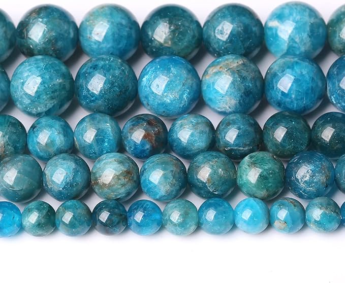 6MM 60PCS Natural Stone Blue Apatite A Grade Loose Beads for Jewelry Making DIY Bracelet