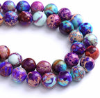 12MM 30PCS Natural Stone Galaxy Purple Sea Sediment Imperial Jasper Loose Beads for Jewelry Making DIY Bracelet Necklace