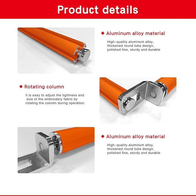 Couple Embroidery Art Embroidery Clip Frame Cross Stitch 4 Slot Presser Heavy Duty Embroidery Bandage Embroidery Frame Needlepoint Frame Embroidery Scroll Frame Embroidery Frames (Orange)