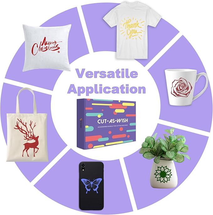 Cutaswish The Essential Bundle for Makers and All Explore Air-The All-in-One Accessories Kit with HTV Vinyl, Adhesive Vinyl, Transfer Tape, True Control Knife, Cutting Mat for Projects