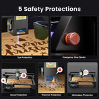 Longer RAY5 New Upgrade Laser Engraver, Laser Cutter 10W Output Power, Engraving Speed Up to 24,000 mm/min, 3.5” Color Touch Screen, App Offline Control, DIY Engraver Tool for Metal/Glass/Wood