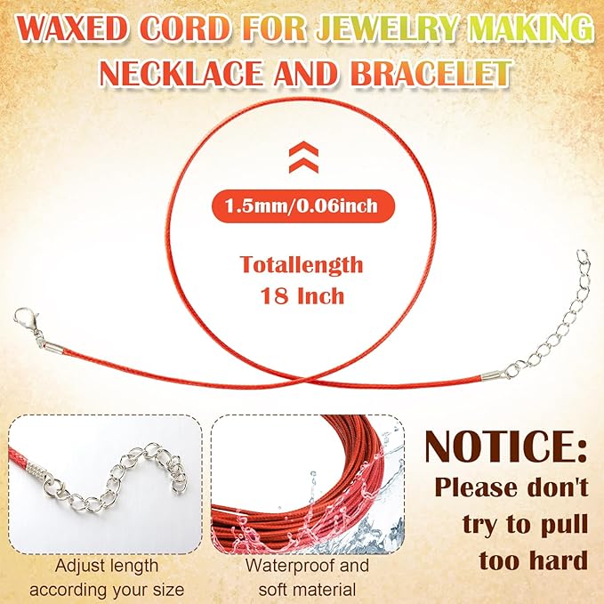 Tudomro 100 Pieces 20 Inch Waxed Leather Necklace Cord Bulk with Clasp Colorful Necklace Bracelet Chains String Rope Cord for Jewelry Making Pendants Charms(Fall Color)