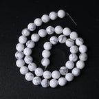 60pcs 6mm AAA Natural Stone Beads White Howlite Turquoises Round Loose Beads for Jewelry Making DIY Bracelet (White Howlite Turquoises, 6mm)