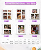 Popotop Photo Album Self Adhesive Scrapbook Album for 4x6 5x7 8x10 Pictures DIY Photo Book as Scrapbooking Supplies Kits, Birthday Gifts for Women Mom Wedding Baby Family Travel