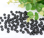 10mm 100pcs Natural Stone Beads Matte Black Onyx Round Genuine Stone Beading Loose Gemstone Hole Size 1mm DIY Charm Smooth Beads for Bracelet Necklace Earrings (Matte Black Onyx 10mm)
