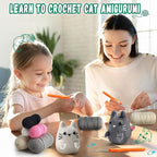 Faircosy Crochet Animals Kit for Beginners: Learn to Crochet Cats with Yarn, Hooks & Video Tutorials - DIY Amigurumi Starter Box - Perfect Christmas Holiday Gift for Teens & Adults