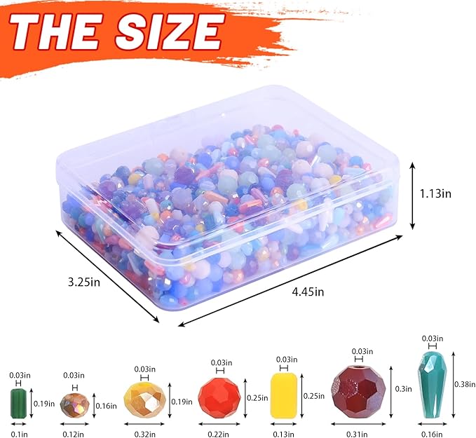 Assorted Glass Crystal Beads for Jewelry Making,DIY Lamp Work, Glass Spacer Beads Colorful Clear Electroplated Color Crystal Beads, Colorful Assortment Bulk Mix, Half Pound