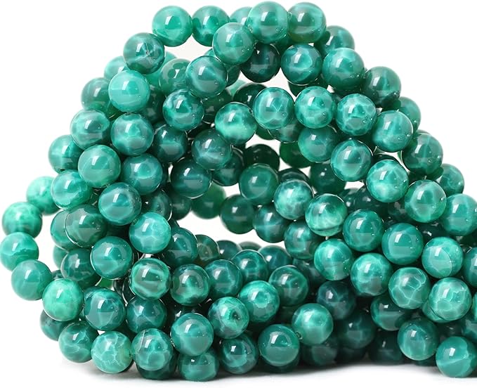45PCS 8mm Natural Peacock Vein Agate Gemstone Round Loose Beads for Jewelry Making Jewelry Design1 Strand 15"