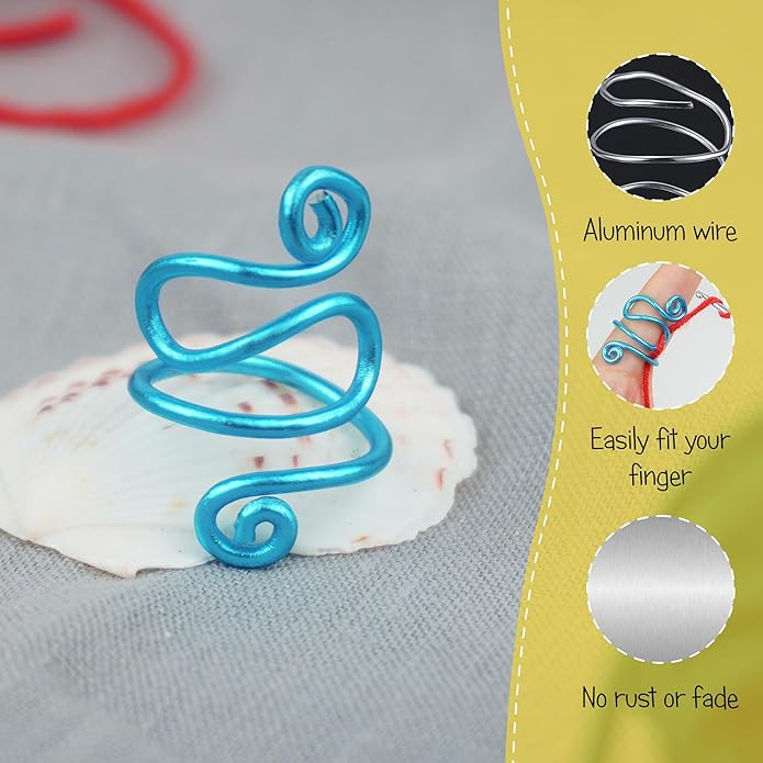 Handmade Crochet Tension Ring, Lefties & Righties Yarn Tension Control, Adjustable Hook Ring, Companion Ring Yarn Regulator, Gift for Crocheters Knitters