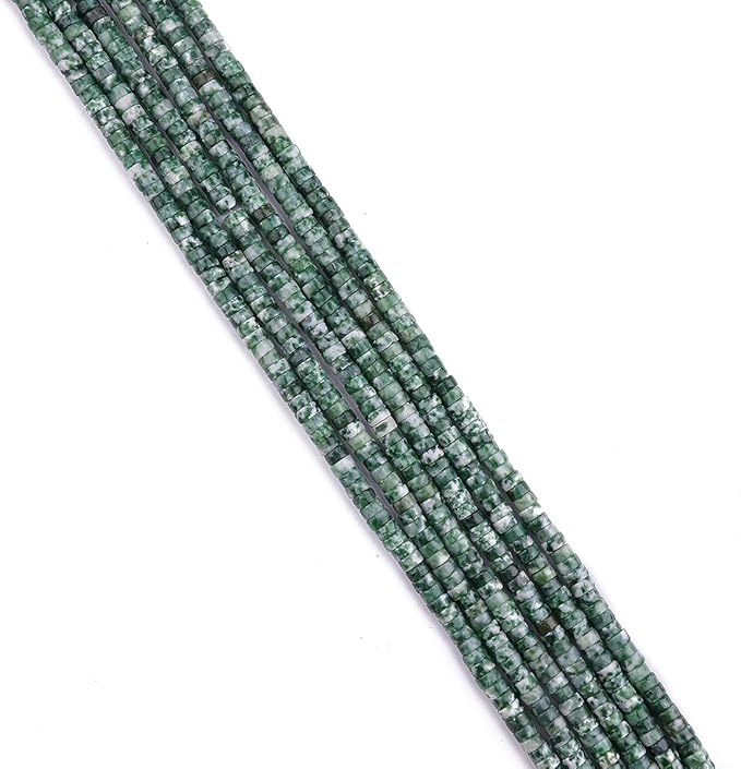 Natural African Jade Spacer Beads Caps Loose Semi Gemstone for Beading Jewelry Making 4mmx2mm 38cm