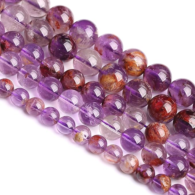 4MM 86PCS Natural Gemstone Purple Ghost Crystal Stone Beads for Jewelry Making DIY Bracelet