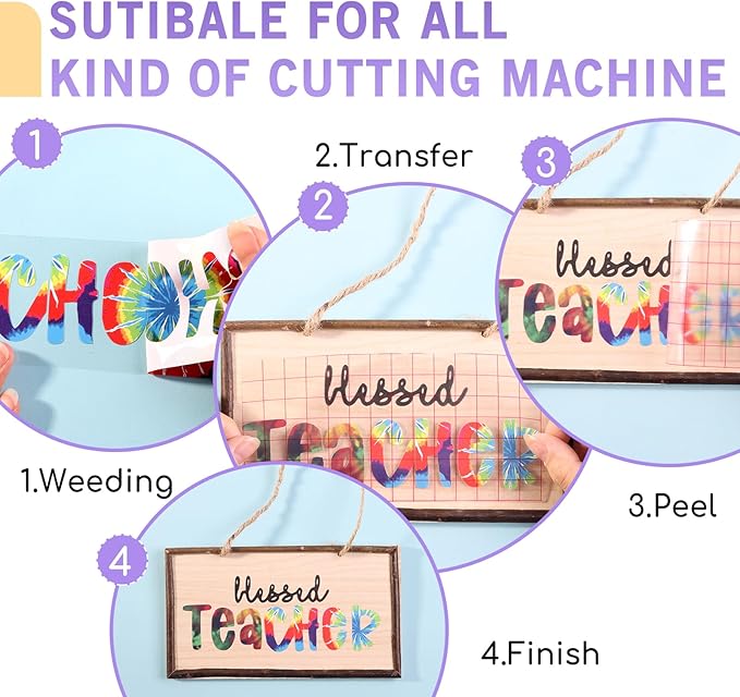 Tintnut Permanent Vinyl Tie Dye Roll - 12 inch x 5ft, Small Gradient Swirl Pattern Adhesive Vinyl Sheets for Decor Sticker Compatible with Cricut, Silhouette, Cameo Cutters