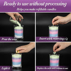 Sukh Candle Sand and Wicks - 430G(0.94lb) Sand Candles with Wicks Green, White, Pink, Blue, Purple Refillable Candle for Weddings, Parties