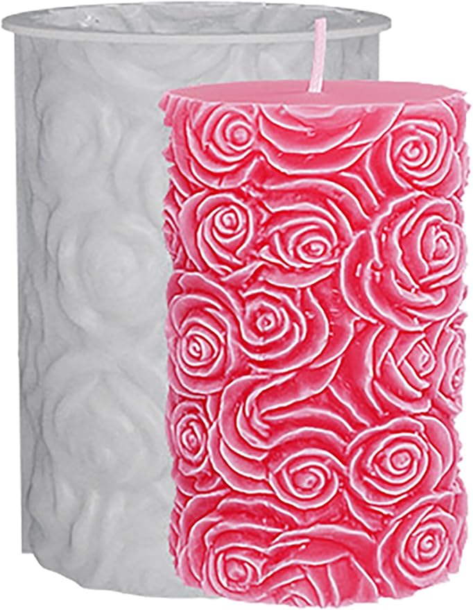 Flower Petal Cylinder Candle Mold - Resin Casting Silicone Molds for Home Decor & Candle Making Wave Spiral Mold