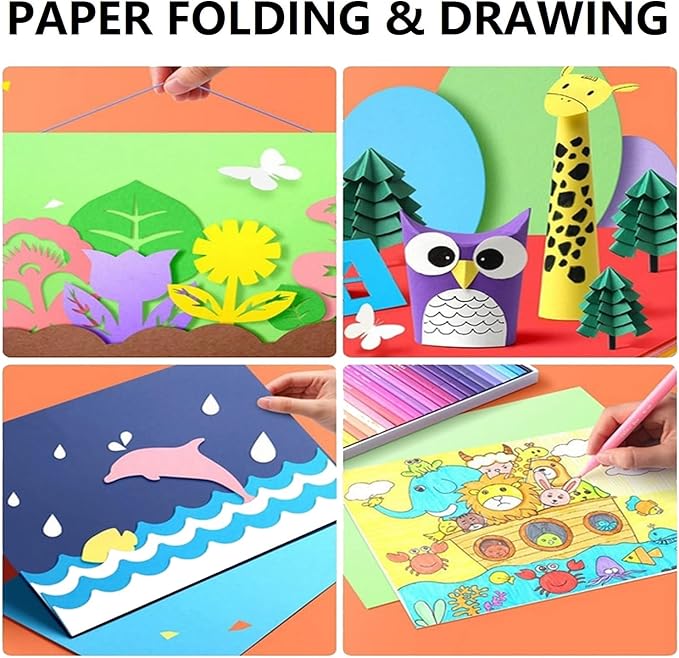 100 Sheets Arts Craft Paper for Drawing 12” x 17” White Construction Paper for Coloring, Creating, School Art Project Supplies, Standard Weight