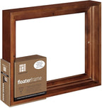 Ampersand Art Supply Floaterframe Readymade Frame for Flat and 7/8" Deep Wood Panel and Canvas Artwork, Paintings, Prints, and More, 11"x14", Walnut Bold