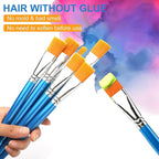 1 inch Flat Paint Brushes for Acrylic Painting, 32 Pieces Large Acrylic Paint Brushes Bulk for Acrylic, Watercolor, Oil, Crafts, Face Body Art