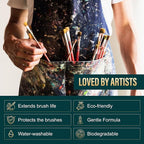 Oil Paint Brush Cleaner and Restorer-Paintbrush Cleaner for Acrylic, Oil, and Glass Paints-Biodegradable, Non-Toxic, Odorless, Eco-Friendly, Quick-Clean Formula Paint Remover (16 Fl Oz)