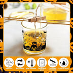 Ziliny 10 Pcs Halloween Village Glass Candle Jars Empty Containers Bulk 7 oz Halloween Glass Jars with Cork Lids Tins for Holiday Candle Making Storing Biscuits Tea Party Favors