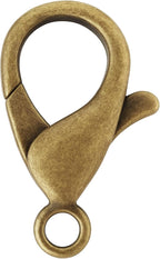 Mandala Crafts 14mm Antique Brass Metal Lobster Clasps for Jewelry Making - 100 Lobster Claw Clasps with Jump Rings Jewelry Findings Kit for Necklaces Bracelets Charms Fasteners