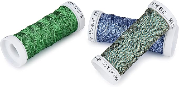 Simthread 6 Colors 3-Ply Metallic Shuttle Tatting Yarn 50 Meters Each for Shuttle Tatting Jewellery lacemaking #3
