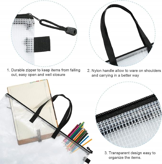 Outus Art Portfolio Case 19 x 25 Inches Posters Storage Bag Portfolio Folder with Handle and Zipper Transparent Folder Organizer for Painting Bulletin Boards End of The Year Gifts(1 Piece)