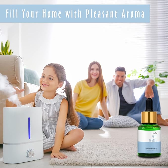 Soft Powder Fragrance Oil, MitFlor Single Scented Oil, Large Size Fragrance Oil for Diffuser, Soap & Candle Making Scent, Aromatherapy Oil, Clean Scent for Home Fragrance, 30ml