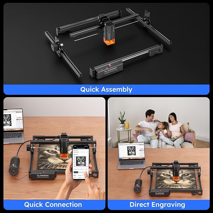 ATOMSTACK 20W Laser Engraver, A20 PRO V2 Laser Cutter, High Accuracy Laser Engraving Machine for Personalized Gifts, Business Cards, Wood, Metal, Acrylic, Leather