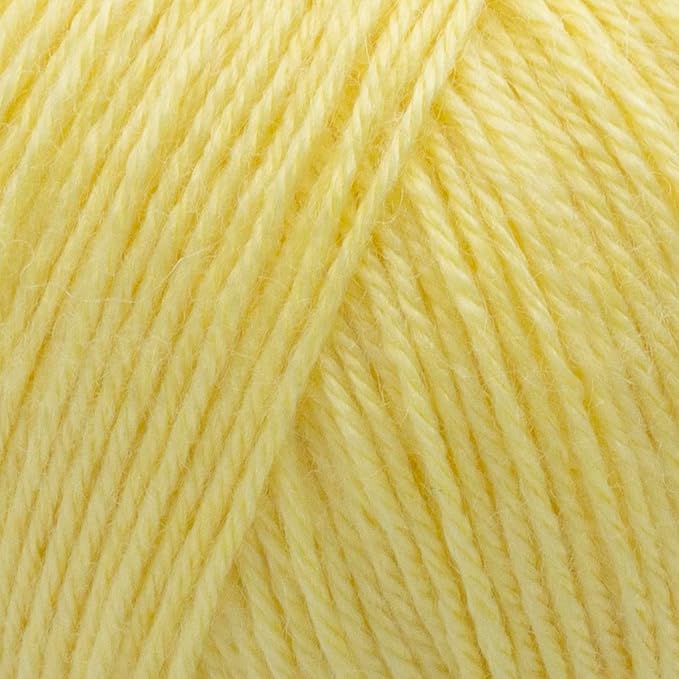 Estako Happy Wool (2 Skeins Pack) 40% Merino Wool 20% Cashmere Type Polyamide 40% Acyrlic Fingering Weight Soft Knitting and Crochet Yarn (2 x 1.76 oz) (2 x 191 yds) (8033 - Lemon)