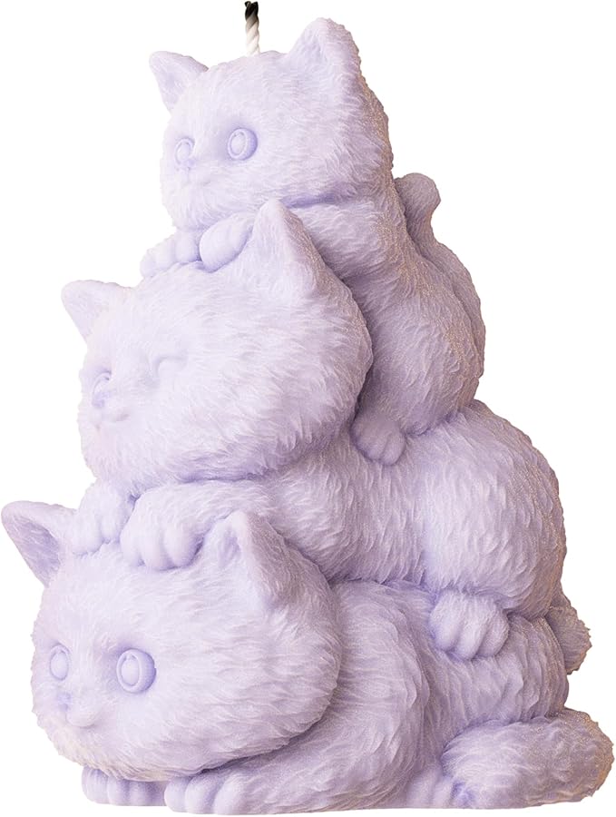 Cat Cylinder Mold Cat Candle - Resin Casting Silicone Molds for Home Decor & Candle Making Wave Spiral Mold