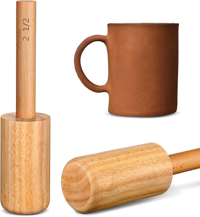 Baderke Cup Pottery Molds, Create Pottery Mug Vases, Cup Molds Crockery Shaping Tool, Assist in Hand Building Crockery Mugs for DIY Ceramic Cup Mug Vase Making(2 1/2 ", 11-12 oz)