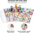 forever young Diamond Painting Storage Containers, 6 Pack 360 Grids Bead Organizer with Labels, Bead Organizers and Storage for Diamond Art Accessories and Tools Box