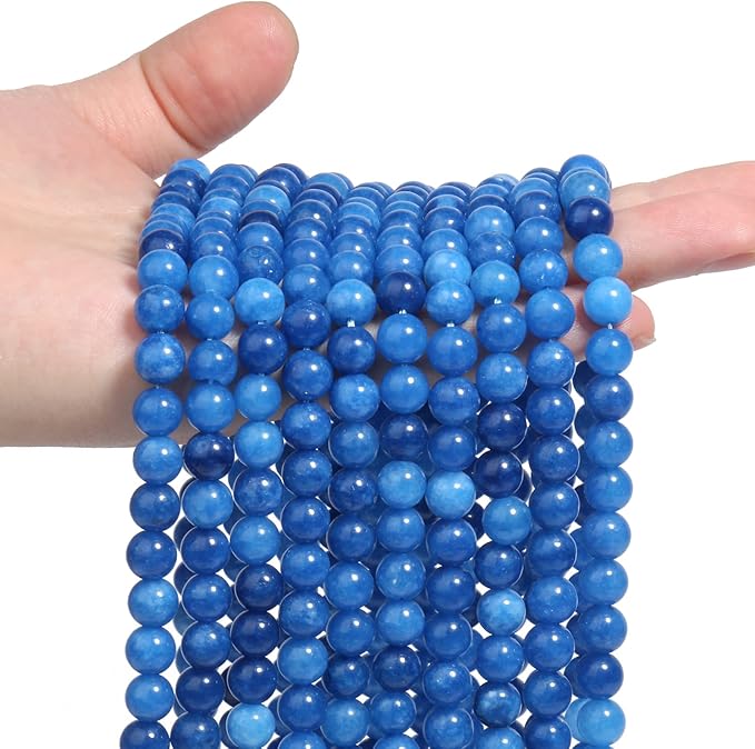 45pcs 8mm Natural Stone Beads Kyanite Beads Crystal Gemstone for Jewelry Making, DIY Bracelet Necklace