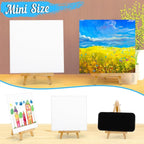 20 Pack Mini Canvas and Easel Set, 5.9 X 5.9 inch Small Painting Canvas Panel with Mini Easel, Mini Canvases with 10 Brushes & 5 Paint Tray,Art Canvases Painting Kit for Birthday Party Favors