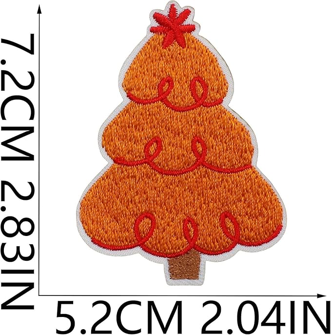 Christmas Tree Iron on Patches 12Pcs Chenille Embroidery Sew on Stickers Applique for DIY Crafts T Shirt Clothing Jackets Backpacks Jeans Party Decorations Accessories
