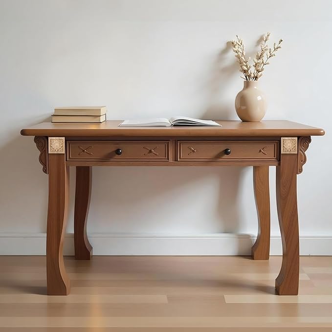 4Pcs Unpainted Solid Wood Floral Appliques, 2.4x2.4 Inch Cabinet Onlays, Handmade Carved Wood Decor for Furniture, Doors, DIY Home Decor Projects (Square, Unfinished)