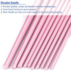 BOSOBO Paint Brushes Set, 10 Pack 100 Pcs Round Pointed Tip Paintbrushes Nylon Hair Artist Acrylic Paint Brushes for Acrylic Oil Watercolor, Face Nail Art, Miniature Detailing & Rock Painting, Pink