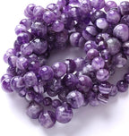 Natural Purple Dream Lace Amethysts Beads Crystal Round Loose Beads for Jewelry Making 6mm 60PCS 1 Strand 15" (Purple Dream Lace Amethysts, 6mm)